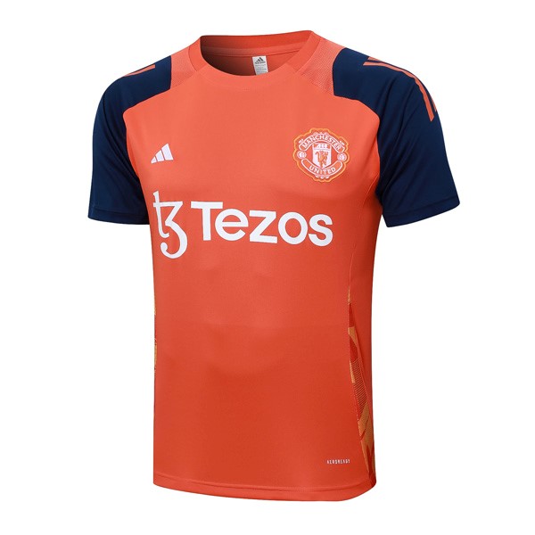 Camiseta Entrenamiento Manchester United 2024/25 Naranja Azul